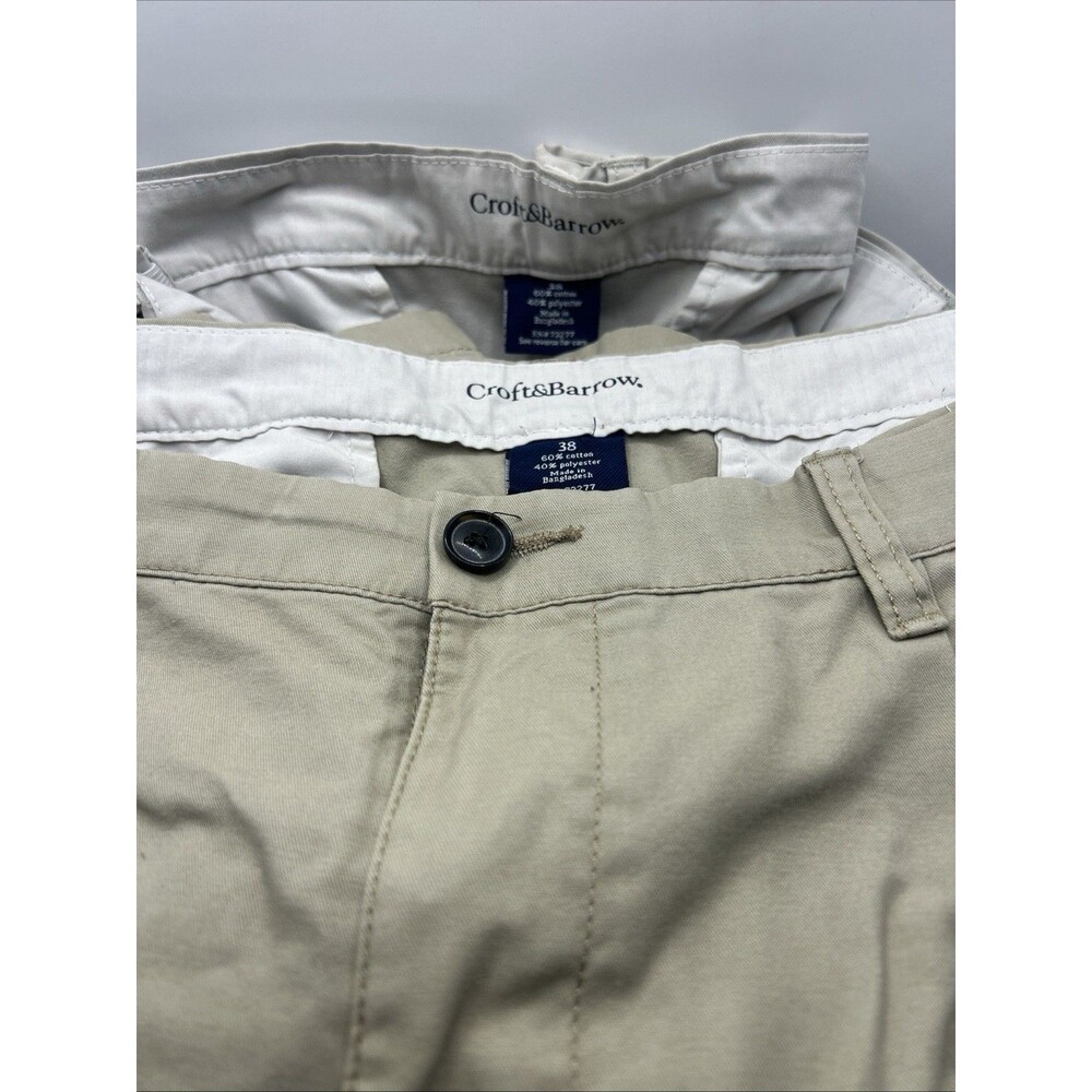 Croft&Barrow  Side Elastic Cargo Men Short 38 Tan